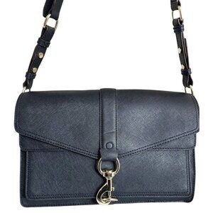 Rebecca Minkoff Black Leather Crossbody Bag W/Gold Hardware